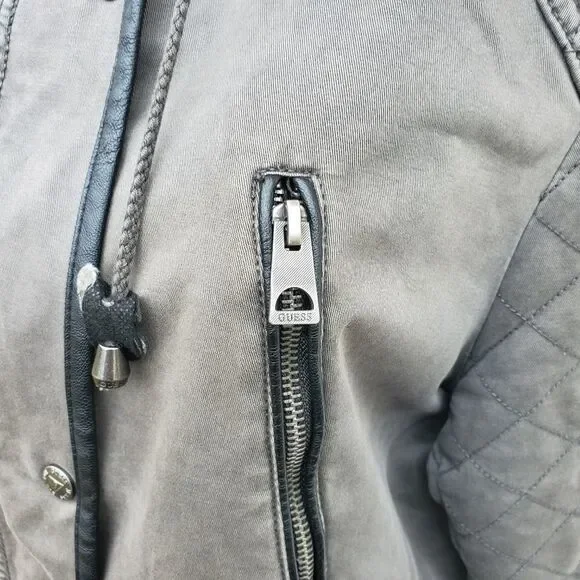 Guess  Coat Women’s Size Large Army Green Utility - Picture 6 of 8